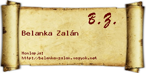 Belanka Zalán névjegykártya